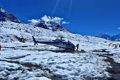Helicopter from Gorekshep